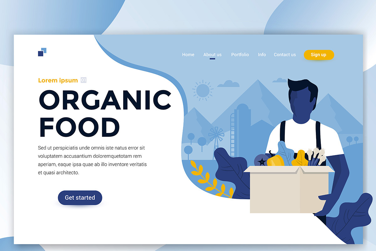 Landing page template on various top, a Food Illustration by Creative Graphics (Photo 7 of 12)
