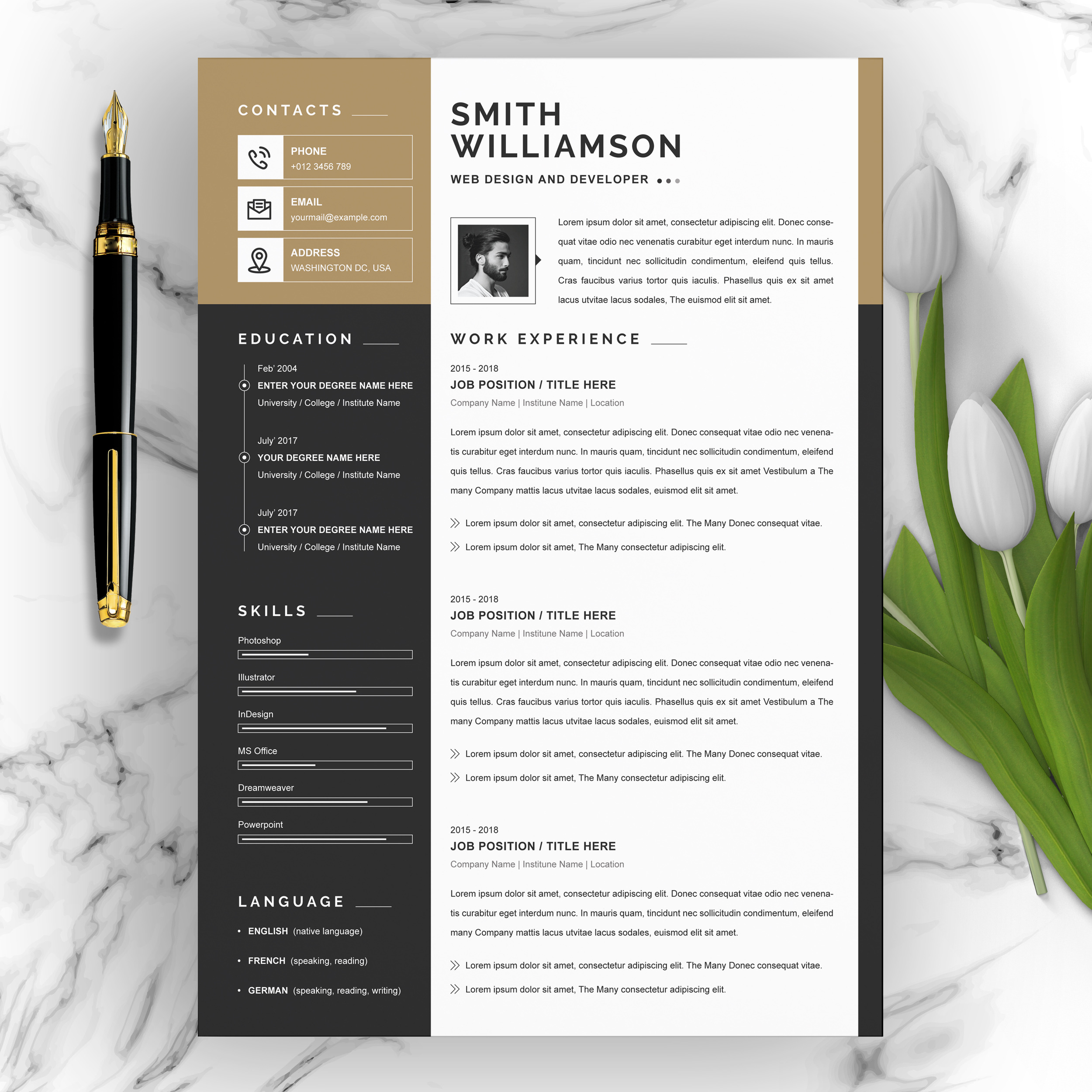 Modern Resume Template, Cover Letter, a Resume Template by ResumeInventor