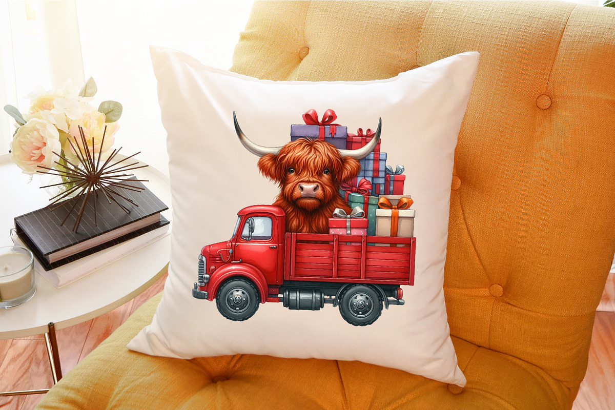 Christmas Gift Box Highland Cow PNG, an Illustration by Sublimation Artist (Photo 8 of 9)
