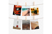 A2 Cards Mockup with clothespins, a Print Template by Dorado Stock (Thumbnail 3 of 4)