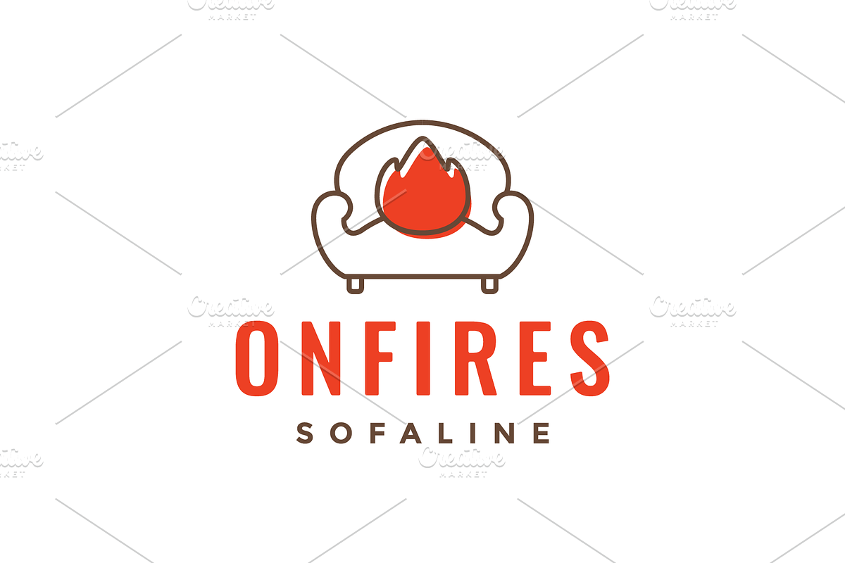 sofa furniture decorative line logo, a Branding & Logo Template by devastd