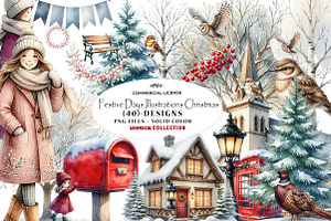 Festive Days Illustrations Christmas