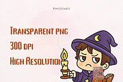 Kawaii Halloween's clipart set png, a Person Illustration by RimzStudio (Thumbnail 2 of 5)