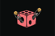 Skeletons Holding Happy Faces, an Object Illustration by nomlimo.com (Thumbnail 1 of 3)