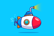 Submarine Vehicle Underwater Cartoon, a Transportation Illustration by Catalyst Labs (Thumbnail 3 of 3)