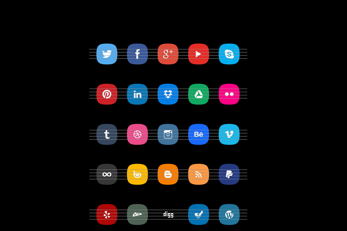 Color PSD Social Icons, an Icon by DeepDesign (Photo 2 of 2)