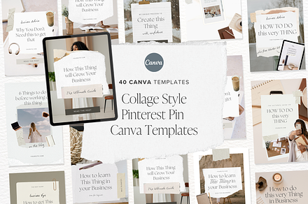 Collage Pinterest Pin Canva Template, a Templates & Theme by Tabitha Emma