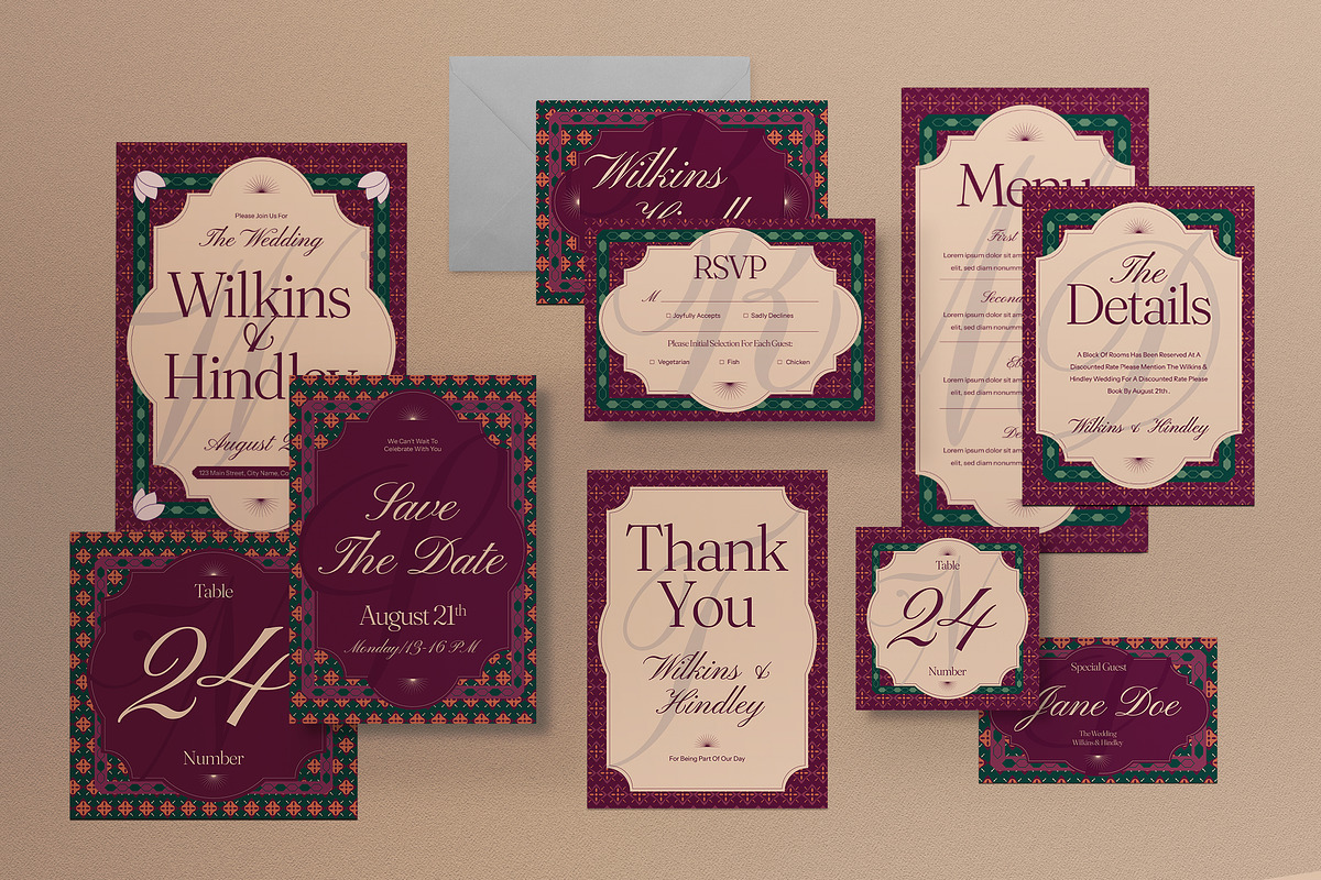 Wedding Invitation Set, an Invitation Template by graphicook (Photo 1 of 3)