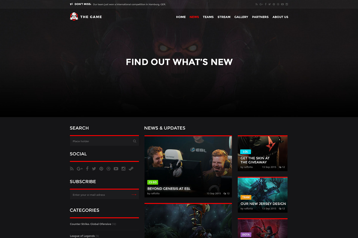 The Game - eSport PSD Gaming Templat, a Websites & App Template by Netbee (Photo 25 of 30)