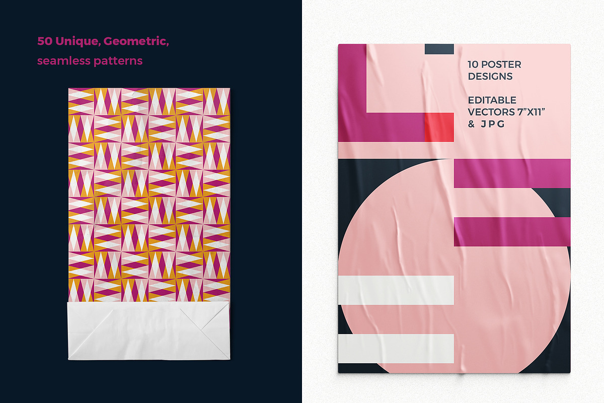 Geometric Patterns, Shapes + Posters, a Graphic by Youandigraphics