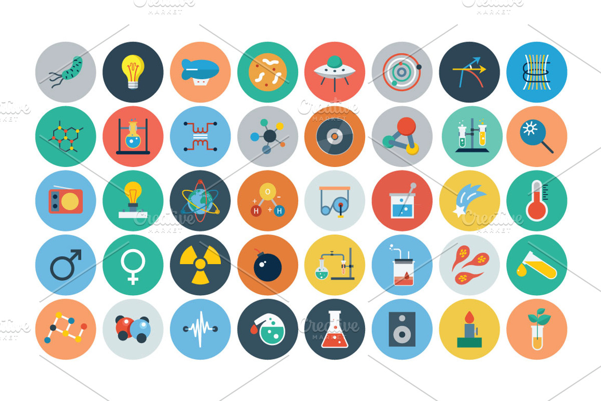 100+ Science & Technology Flat Icons preview 2