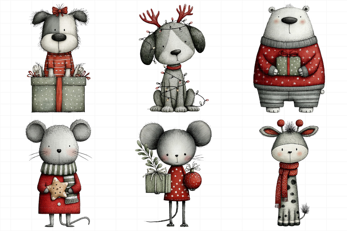 Christmas Animals Clipart, an Illustration by Daily.Designs (Photo 4 of 5)