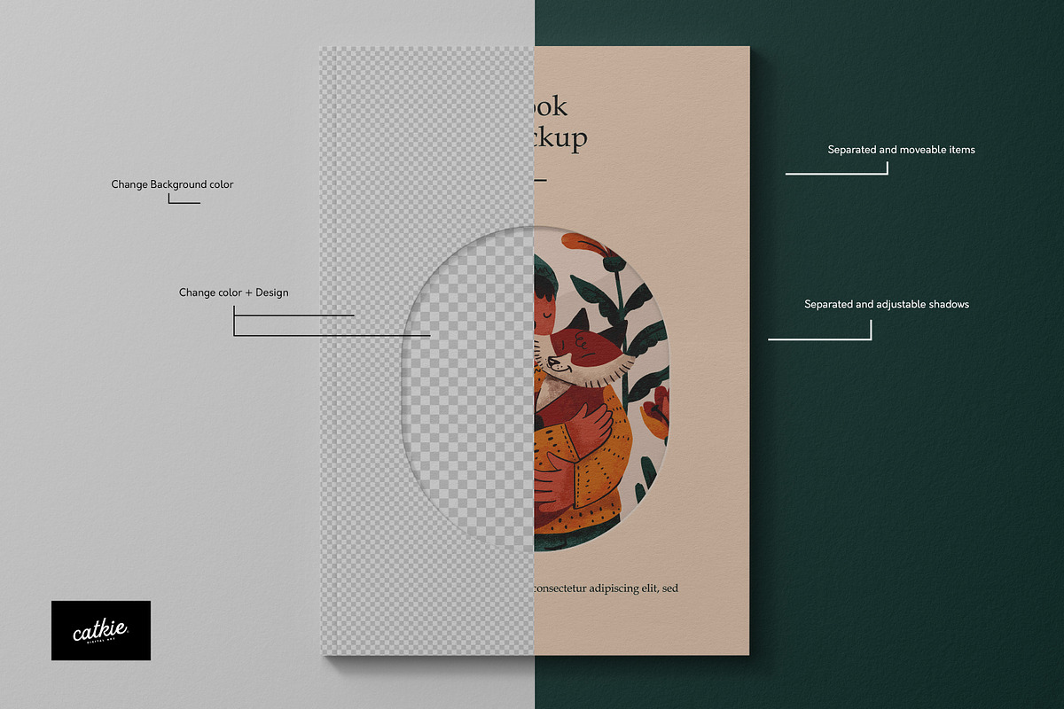 Hard Cover Book Mockup Kit, a Books & Magazine Mockup by Catkie - Digital Art (Photo 2 of 10)