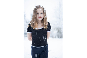 A little beautiful girl with blue, a Person Photo by Nenahliadava Design