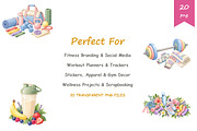 Watercolor Fitnes Accessorie Clipart, a Sport Illustration by BerryPieArt (Thumbnail 4 of 4)