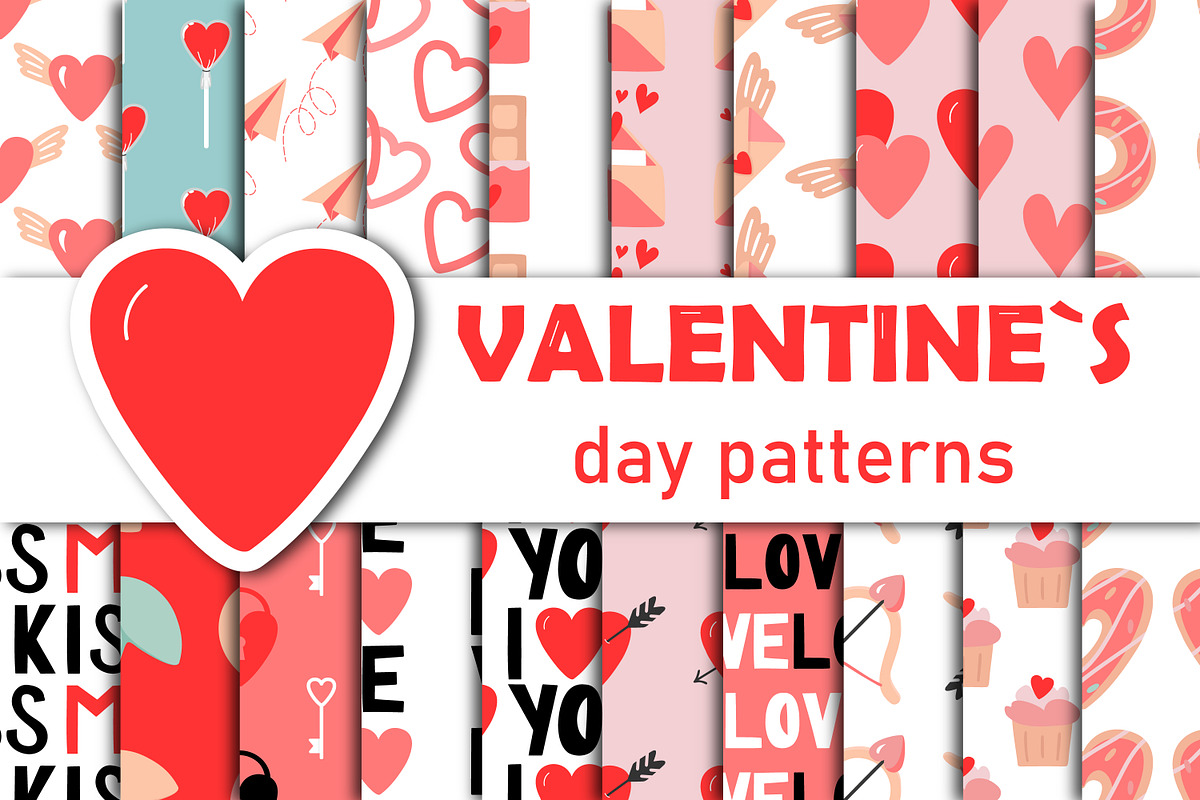 Valentines Day Seamless Patterns, a Pattern Graphic by fancykeith (Photo 1 of 3)