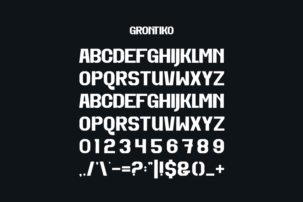 Grontiko - Condensed Font, a Sans Serif Font by Iqsiart Studio (Photo 4 of 7)