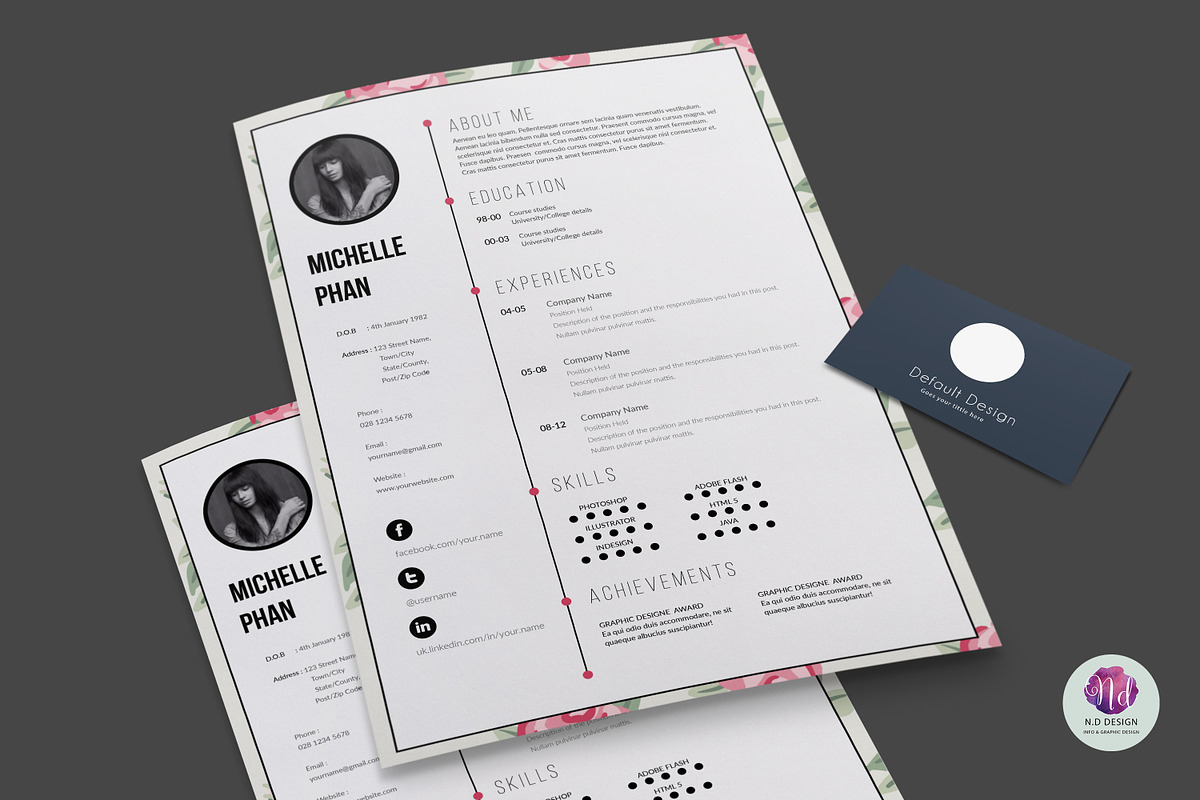 1 page CV template, a Resume Template by Chic templates (Photo 3 of 4)