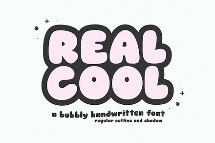 Real Cool | Bubbly Retro Font, a Sans Serif Font by KA Designs