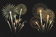Collection of detailed fireworks, a Decorative Illustration by Yayasya (Thumbnail 2 of 3)