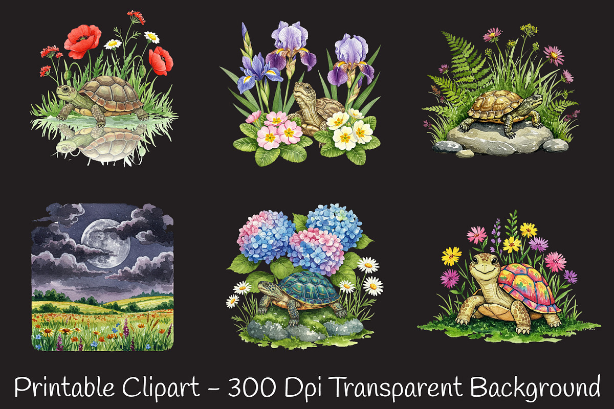 Spring Turtles Garden Clipart, an Illustration by RobertsArt (Photo 5 of 7)