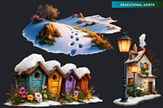 Watercolor Winter Scenes Cliparts, a Seasonal Illustration by ThatsDesignArt (Thumbnail 13 of 17)