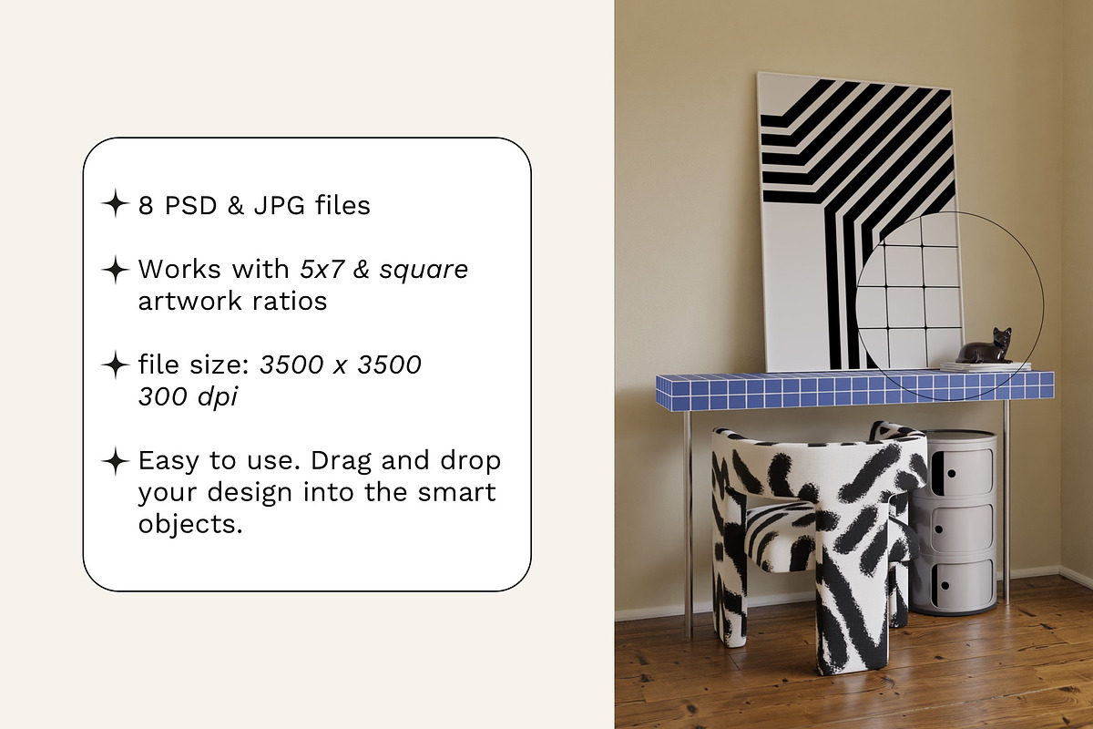 Artwork frame Photo Mockup Bundle, a Print Template by Bonumo (Photo 2 of 9)