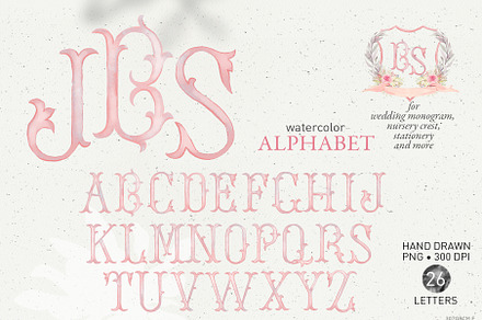 Monogram alphabet crest letters