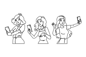 connection woman video call vector, a Person Illustration by pikepicture