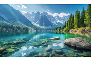 Crystal clear lake surrounded by, a Nature Photo by Igor Tichonow