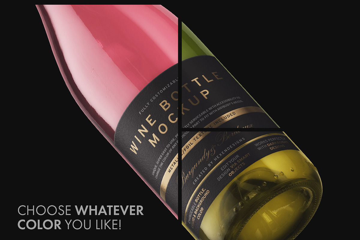 Wine Bottle Mockup, an Advertising Mockup by HexenDesigns (Photo 4 of 13)