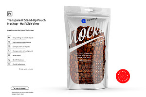 Transparent Stand-Up Pouch Mockup