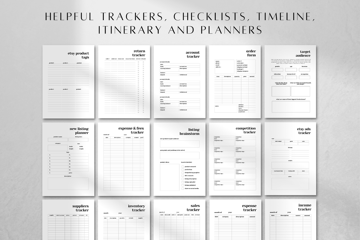 Printable Etsy Business Planner, a Stationery Template by BRANDcontent (Photo 2 of 6)
