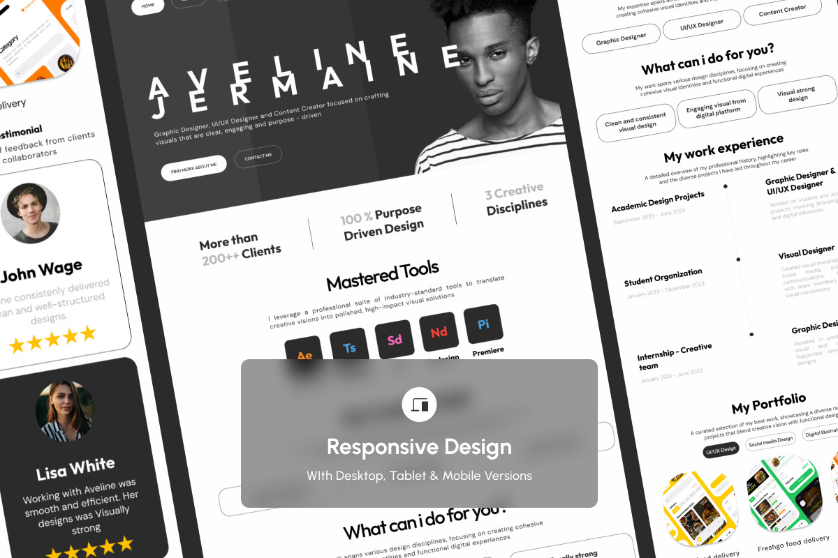 Aveline - Student Portfolio Landing, a Landing Page Template by productype1 (Photo 3 of 5)