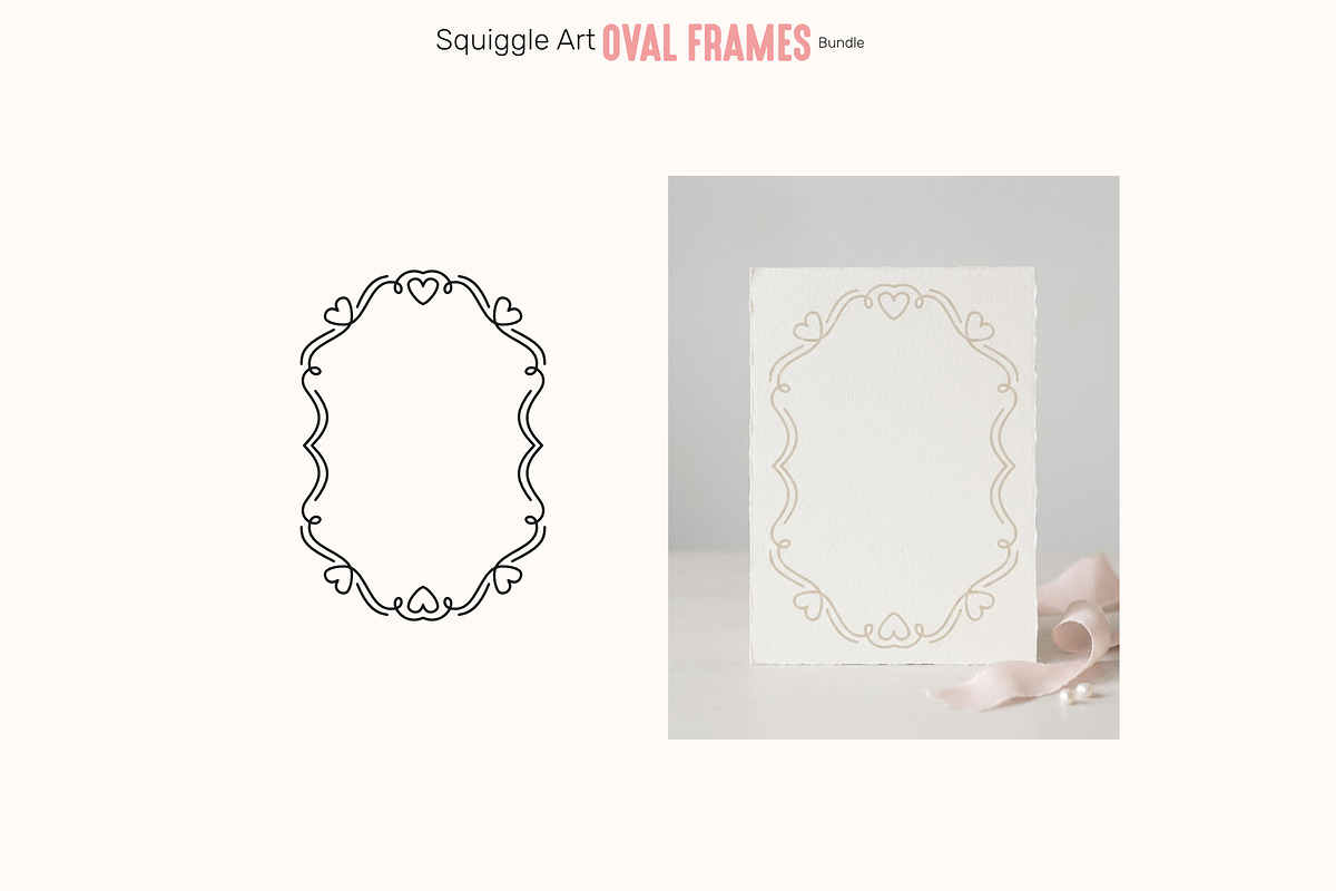 Squiggle Art Oval Frames Bundle, an Object Graphic by moja doodle (Photo 7 of 8)