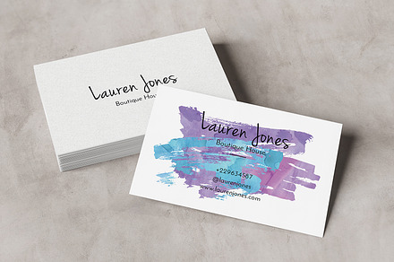 Watercolor Business Card  Template