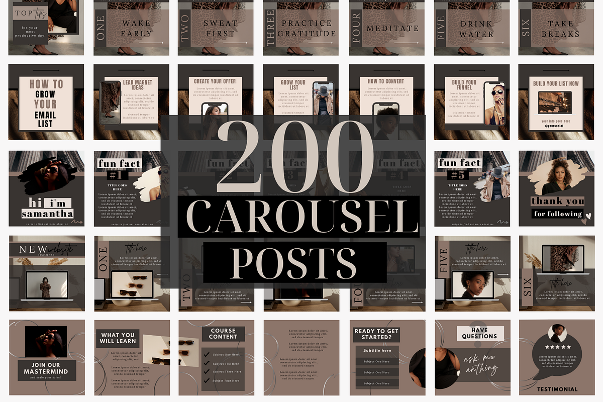 Modern Instagram Canva Carousels, a Social Media Template by Oh So Social Boutique (Photo 3 of 6)