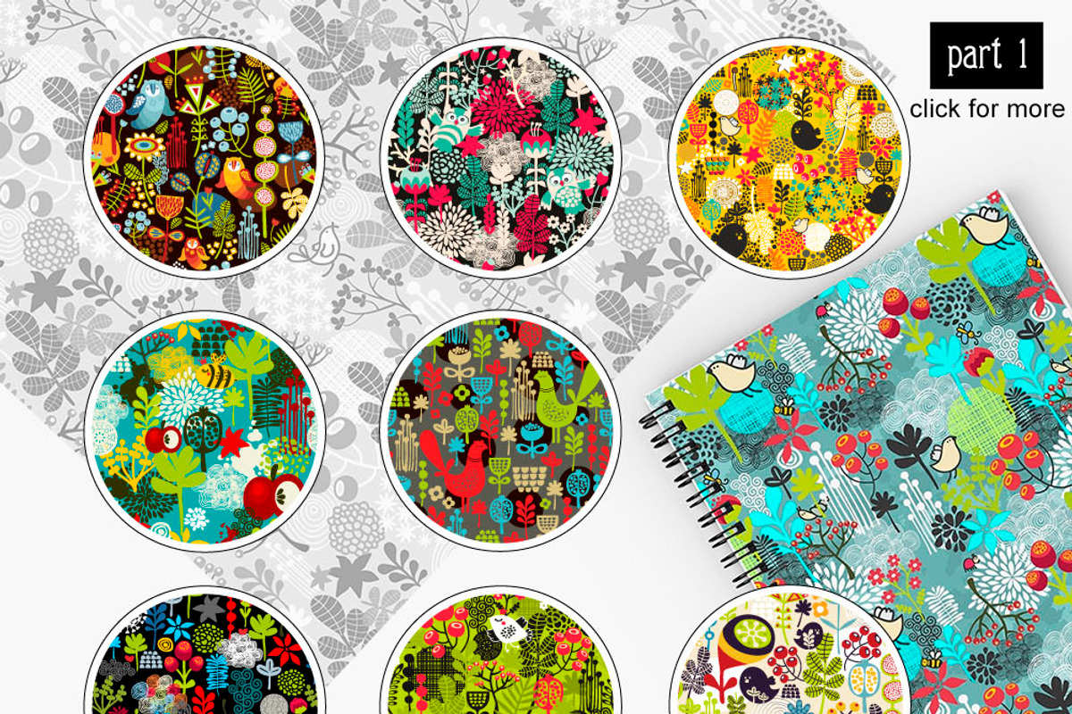Big set of floral patterns, a Pattern Graphic by eka panova (Photo 2 of 3)
