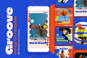 Groove – Retro Pop Instagram Templat, a Templates & Theme by Nenjo Studio