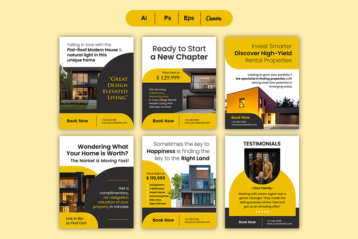 Black Gold Real Estate Social Media, a Social Media Template by Jiwstudio (Photo 2 of 4)