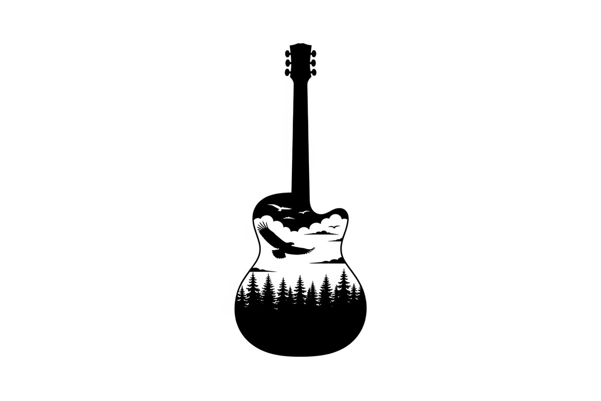 Nature Landscape Guitar Silhouette, an Object Illustration by Creativeshirt (Photo 23 of 31)