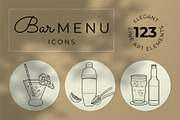 Elegant line art bar menu icons, an Outline Icon by Chakraborty Design (Thumbnail 1 of 10)