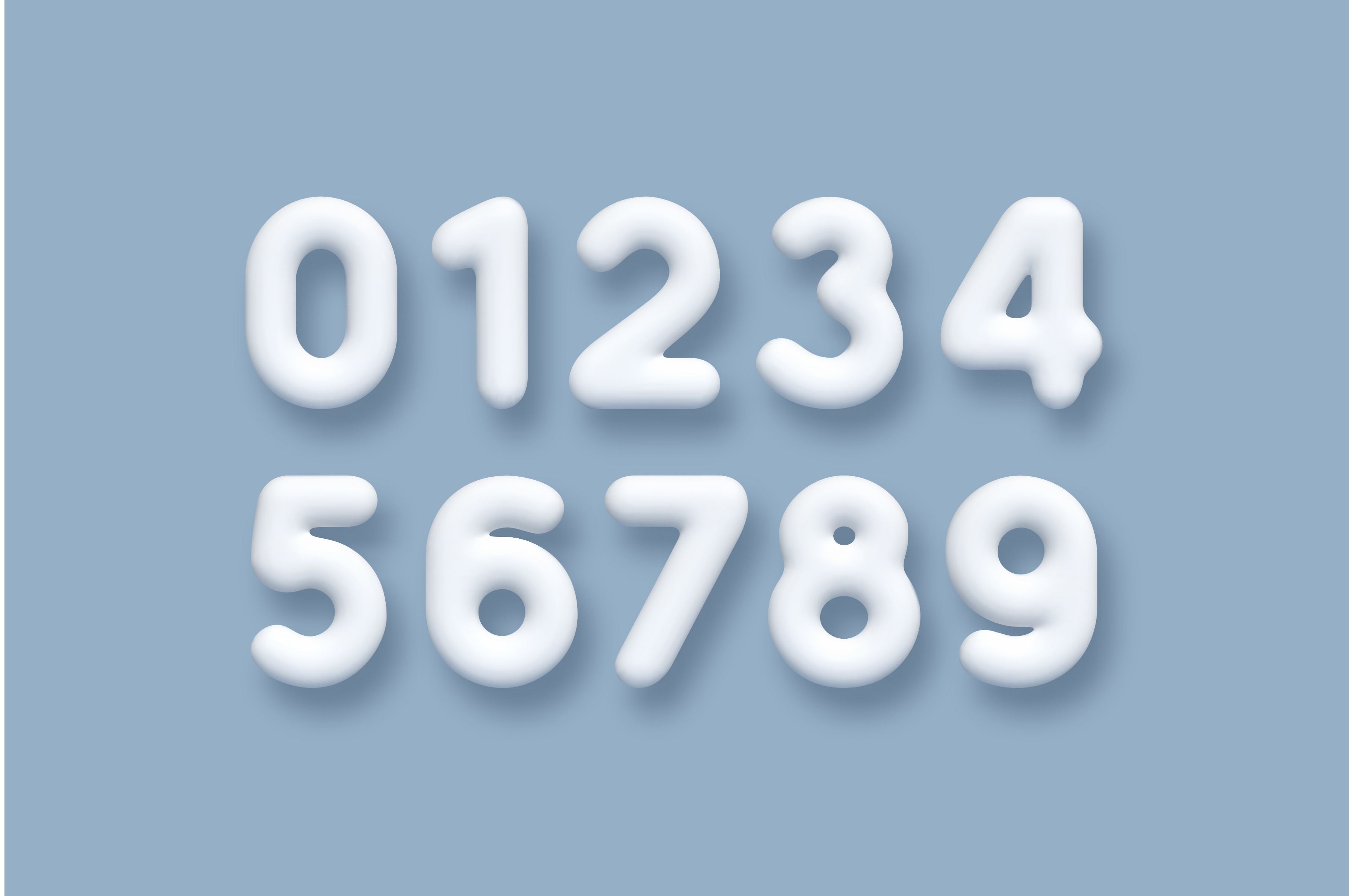 White 3d numbers vector set., an Object Graphic by Liudmyla Matviiets