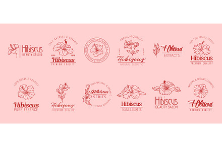 Hibiscus minimal emblem, cosmetics, an Object Illustration by Buch&Bee