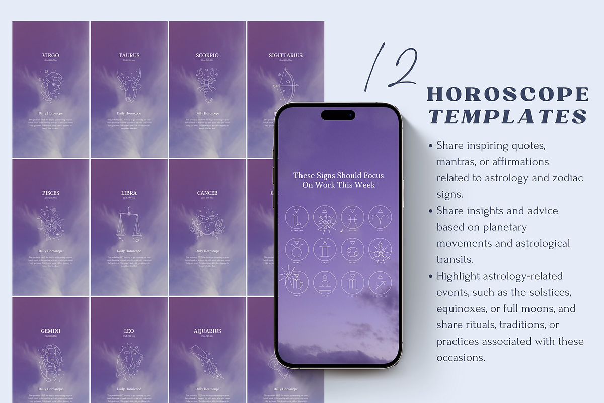 Mystical Instagram Astrology Canva, a Social Media Template by Story Native (Photo 4 of 11)