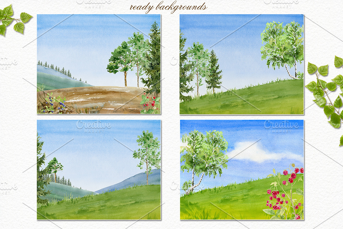 Forest watercolor designer toolkit, an Animal Illustration by Elegantia (Photo 23 of 28)