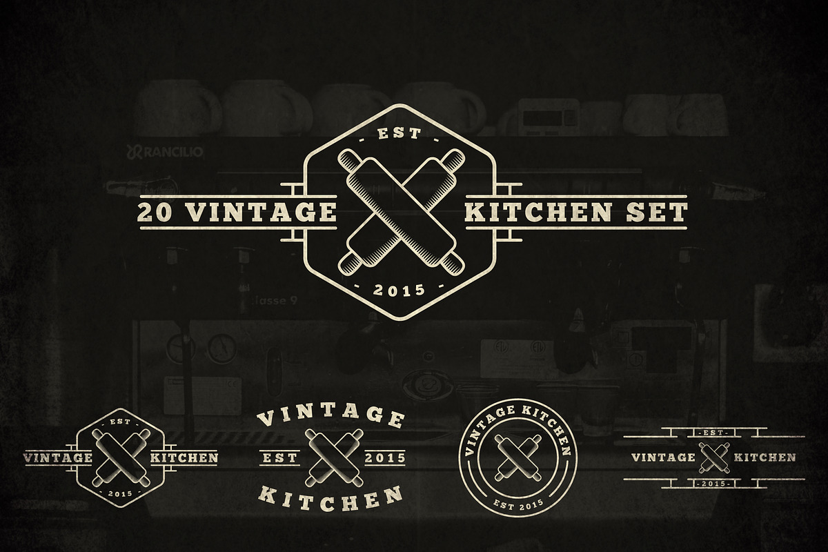 20 Vintage Kitchen Logos, a Branding & Logo Template by MusiqueDesigns (Photo 1 of 5)