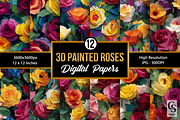 Painted Mixed Media Roses Patterns, a Pattern Graphic by Creative Store (Thumbnail 1 of 5)