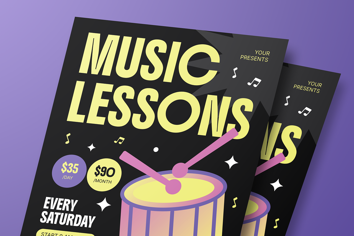 Music Lesson Flyer Set, a Flyer Template by Annora Studio (Photo 6 of 6)