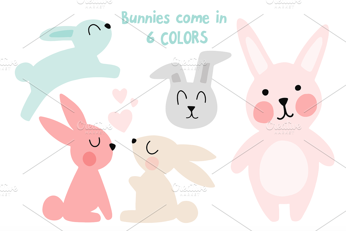 Easter Bunnies - Illustration Set, an Animal Illustration by Illustrations by Jessie (Photo 2 of 3)